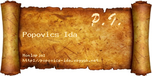 Popovics Ida névjegykártya